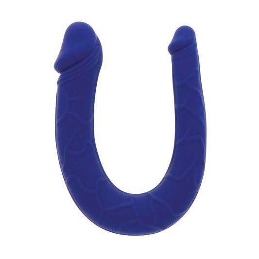 Realistic mini double dong in blue from toy joy sex toys, dildos for partnered pleasure.