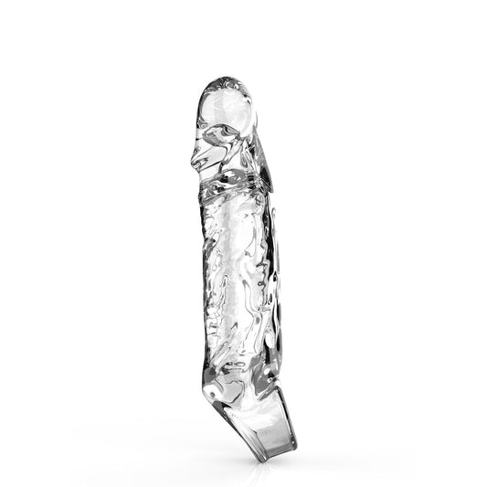 ToyJoy Get Real medium penis extension sleeve, flesh-toned, textured for enhanced pleasure.
