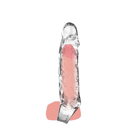 ToyJoy Get Real medium penis extension sleeve, realistic textured flesh tone silicone.