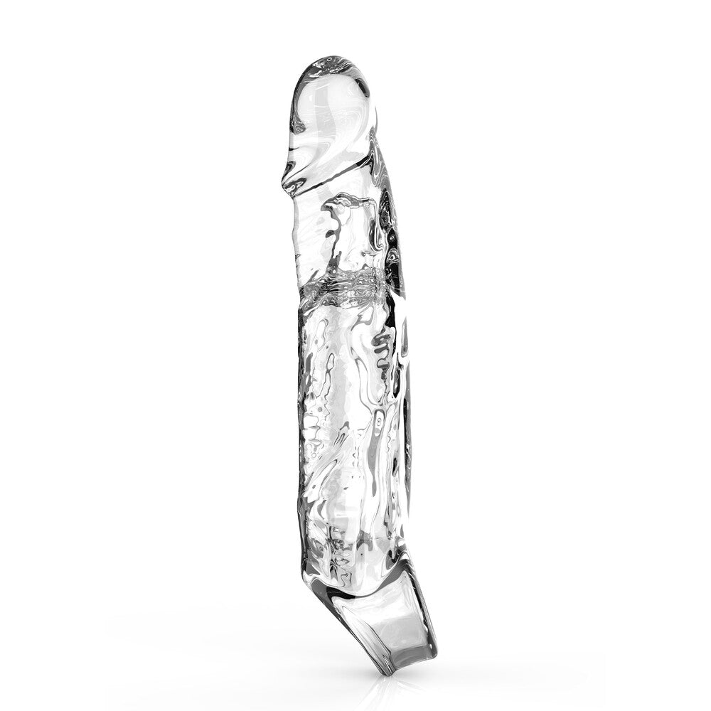 Large flesh-toned penis extension sleeve from Toy Joy Sex Toys for added length.