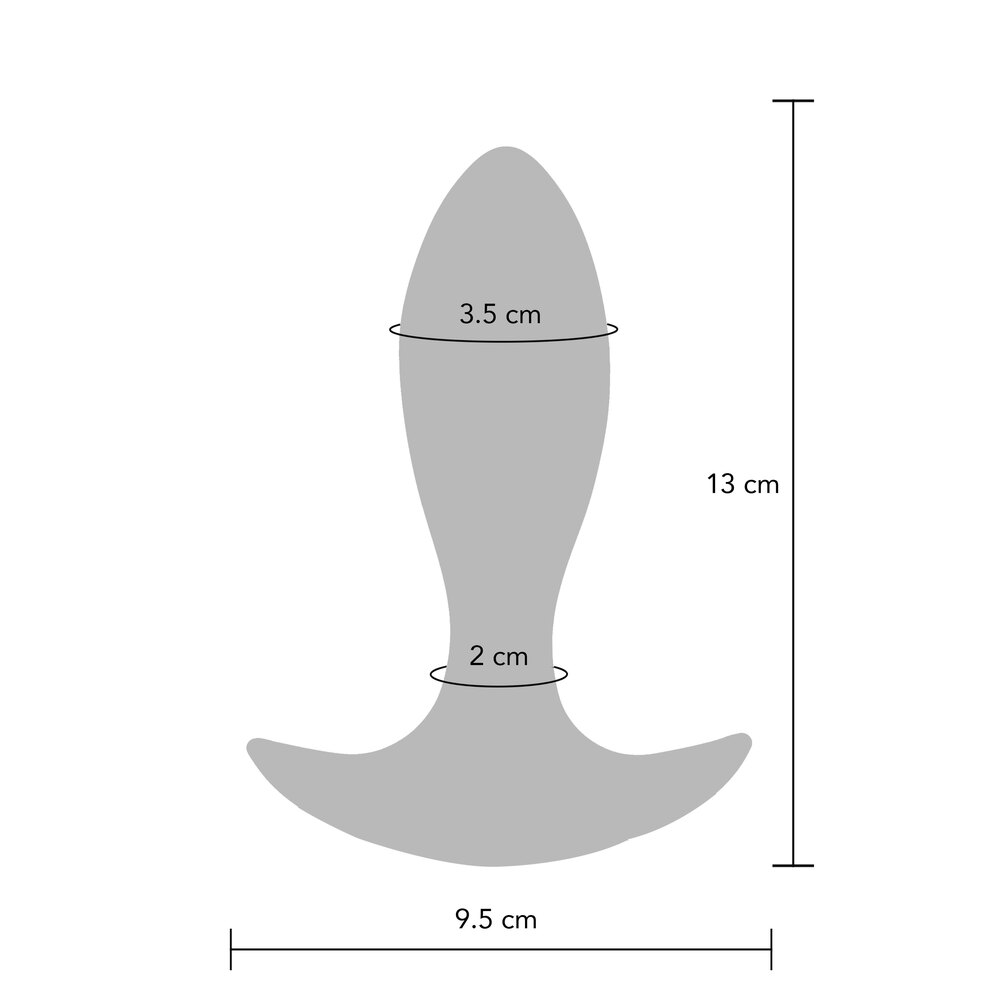 Vibrating buttplug with a rounded base, made of smooth, skin-safe material in a muted tone.
