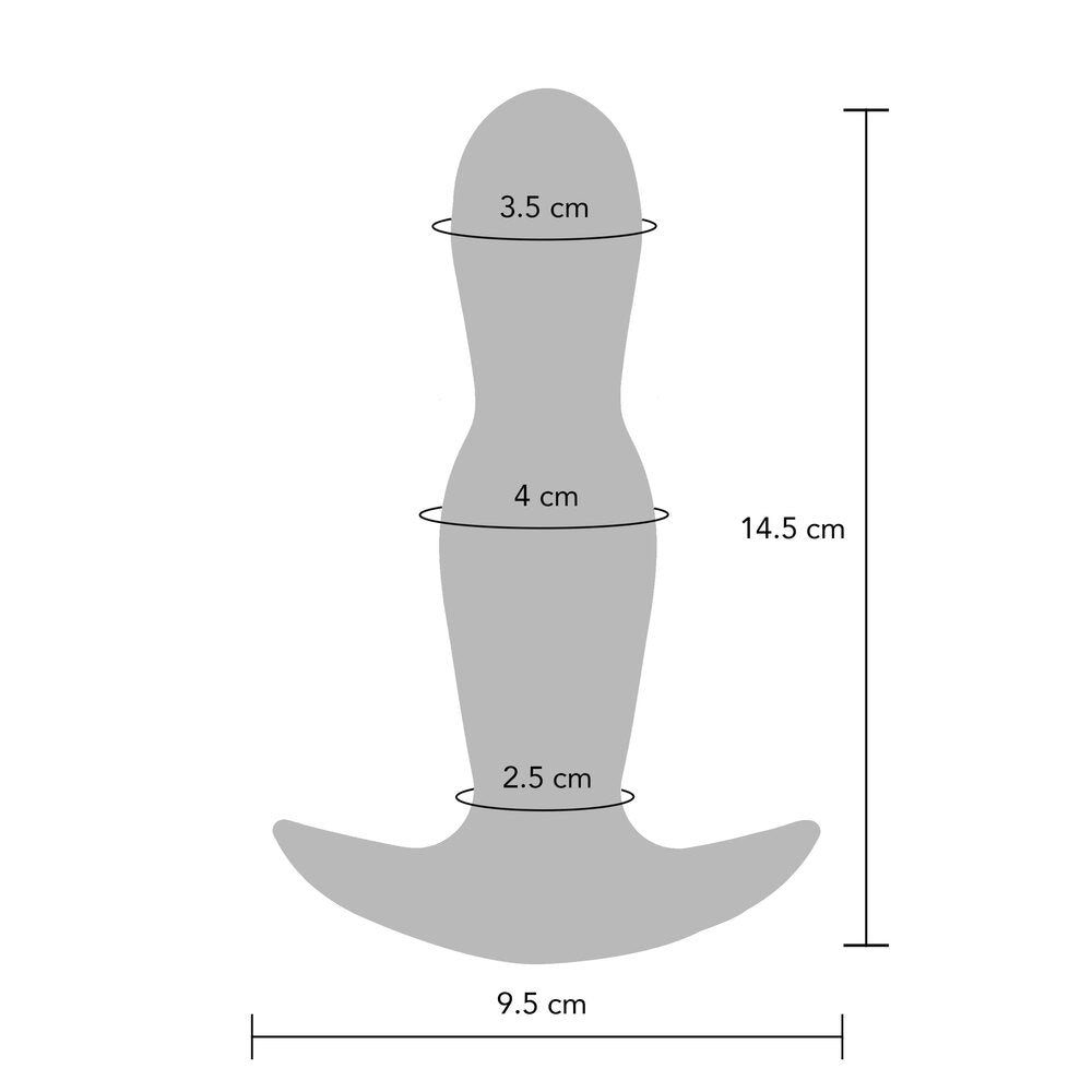 toyjoy vibrating buttplug, stout inflatable design in a smooth, skin-safe material.