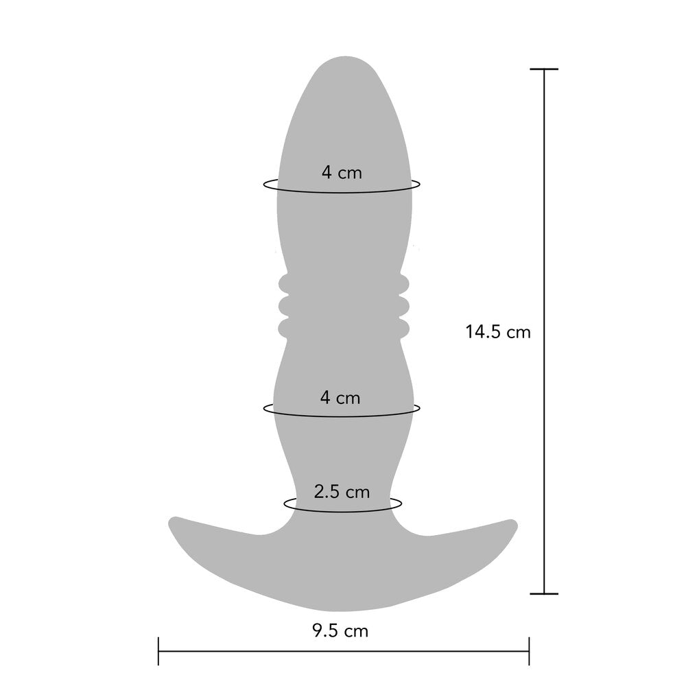 Vibrating buttplug for anal pleasure, thrusting design, textured finish, possibly silicone. ToyJoy sex toys.