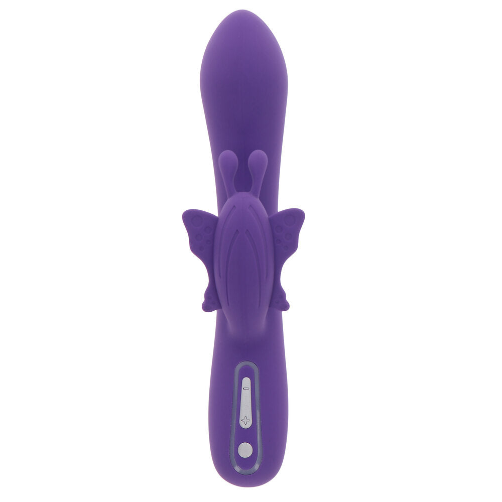 Purple bunny vibrator with butterfly wings, a sensual toy from toy joy.