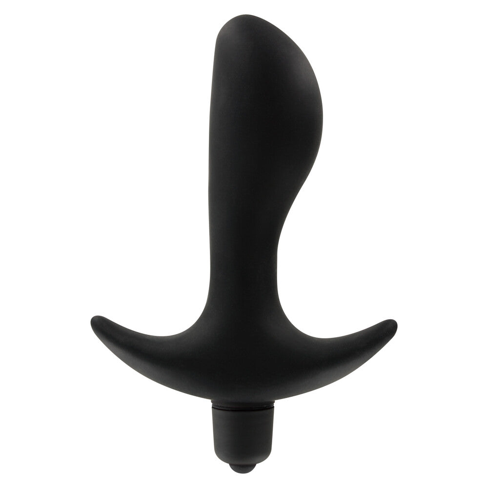 Black vibrating anal plug from toy joy sex toys, ideal for private play.