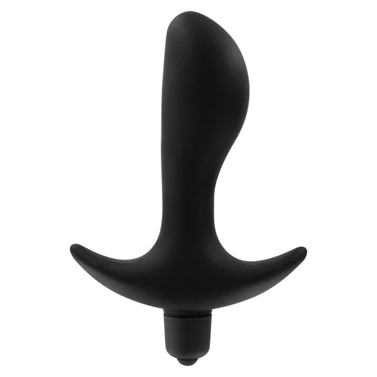 Black vibrating anal plug from toy joy sex toys, ideal for private play.