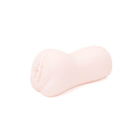 Close-up of a textured, flesh-toned masturbator from various toy brands, designed for male pleasure.