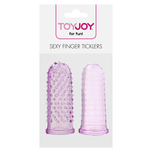 Purple finger tickler from Toy Joy, a small vibrator for clitoral stimulation.