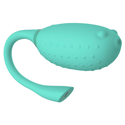 Fugu green clitoral vibrator with remote control, a delightful adult toy for pleasure.