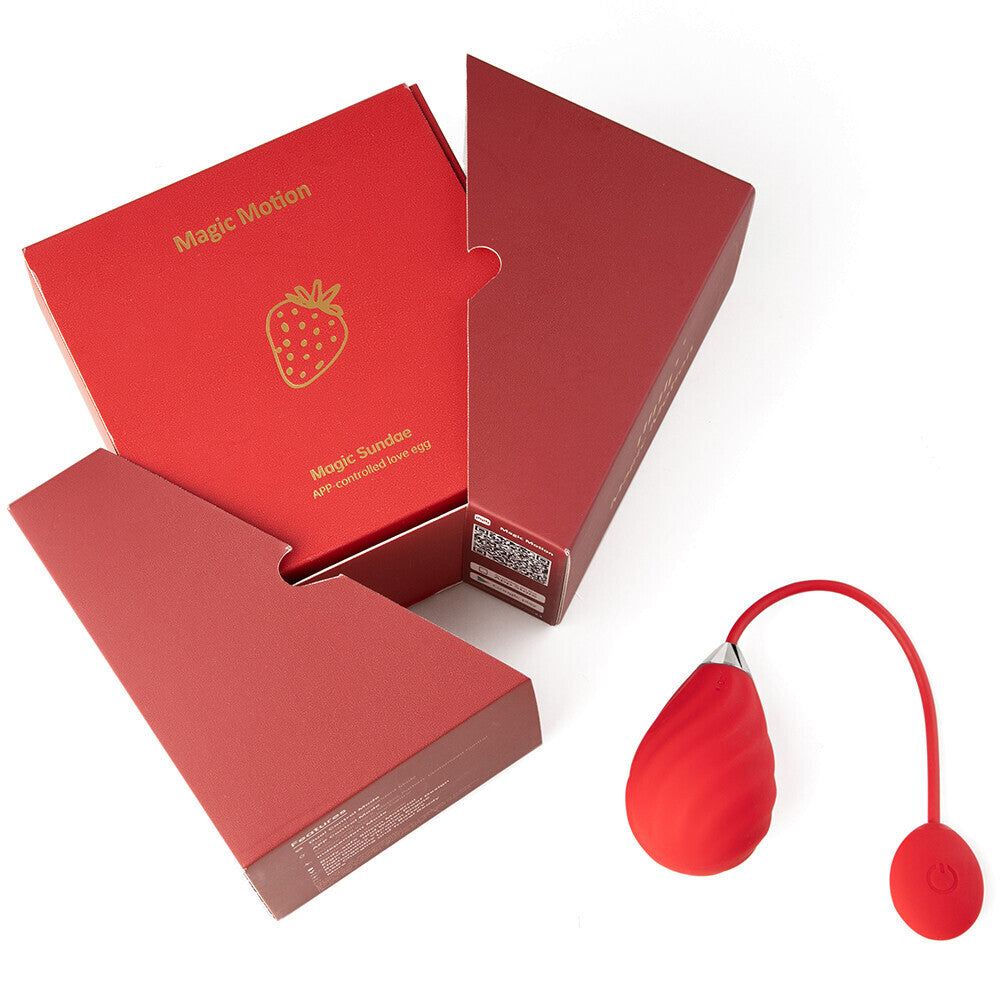 App-controlled vibrating love egg for pleasure, in a smooth, pale pink finish.