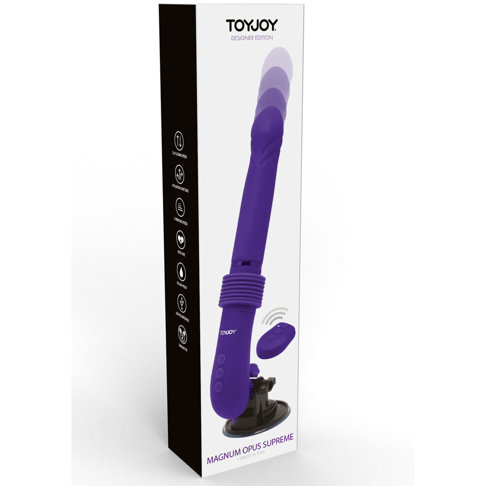 The ToyJoy Magnum Opus Supreme Thruster 2 vibrator, a sleek, modern pleasure toy.