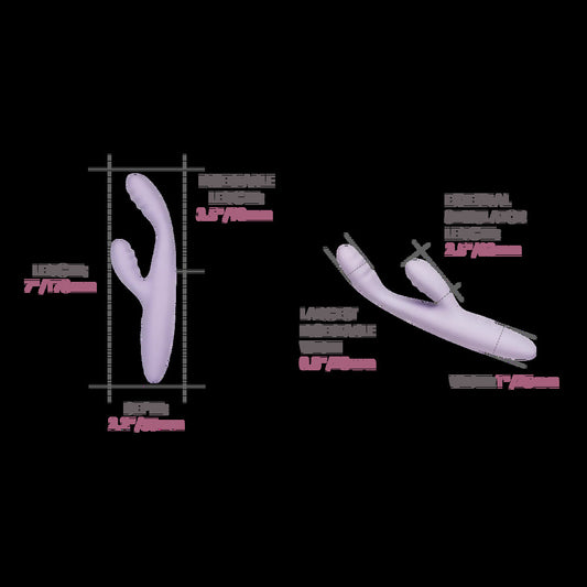 Slim lilac rabbit vibrator with g-spot stimulator, perfect for exploring solo pleasure.