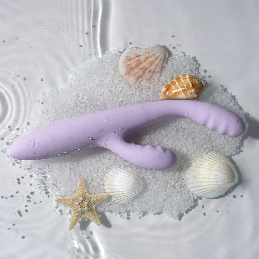 Slimline bunny vibrator with g-spot stimulator, in a sleek, modern design. Perfect for personal pleasure.