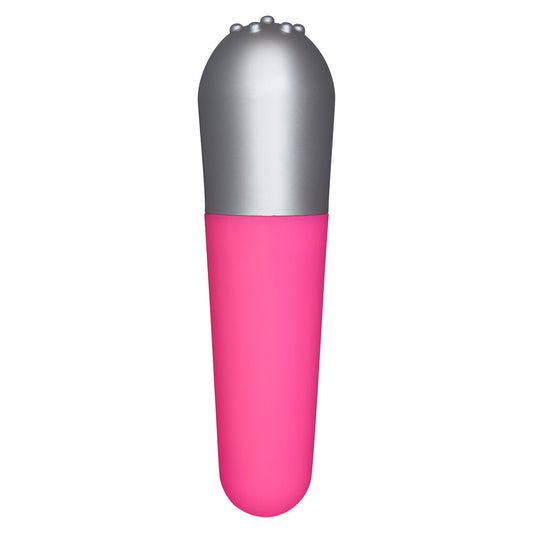 A pink, mini vibrator from toy joy sex toys, a funky vibe for solo fun.