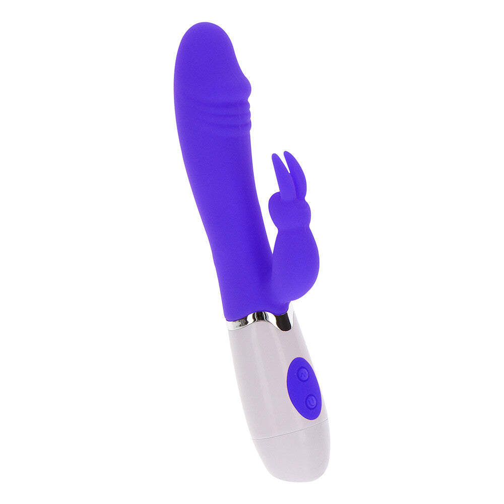 ToyJoy purple rabbit vibrator with a funky design, perfect for solo pleasure.