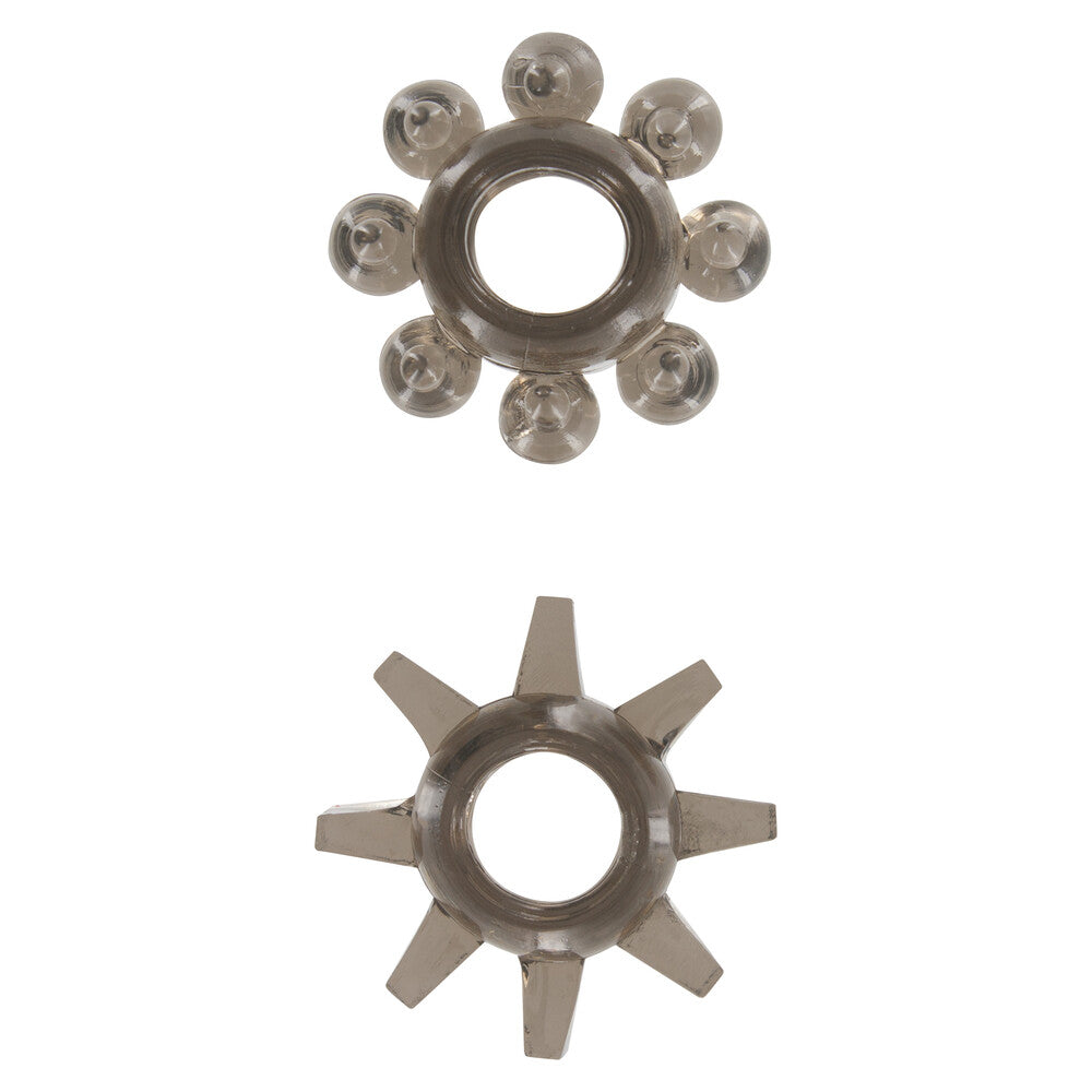 A grey stretchy cock ring from toy joy sex toys, part of the love rings collection.