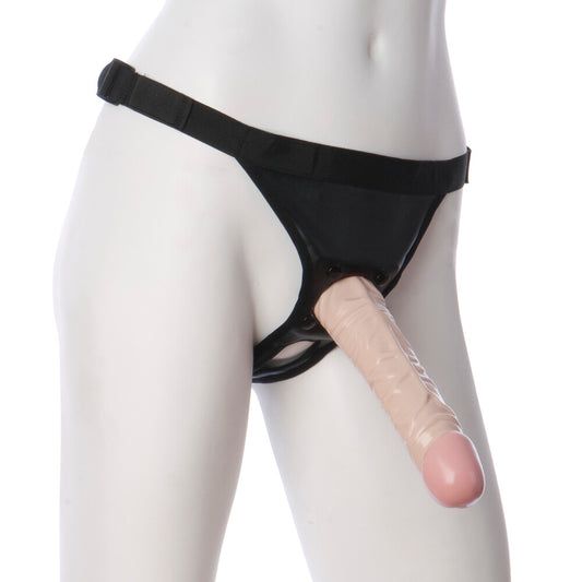 doc johnson vaculock classic 8-inch dong with ultra harness for strap-on fun