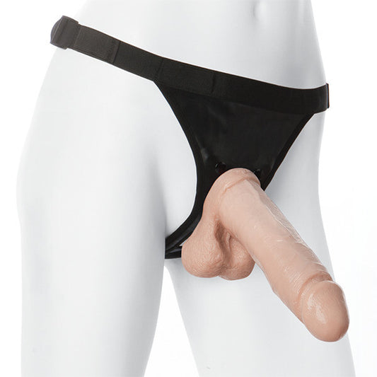 Doc Johnson realistic 8-inch cock with vac-u-lock suction and ultra harness for strap-on use