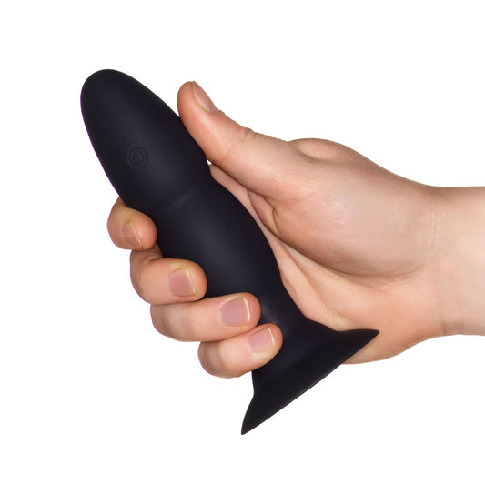 Vibrating buttplug from Toy Joy Sex Toys, black silicone with a smooth, rounded design.