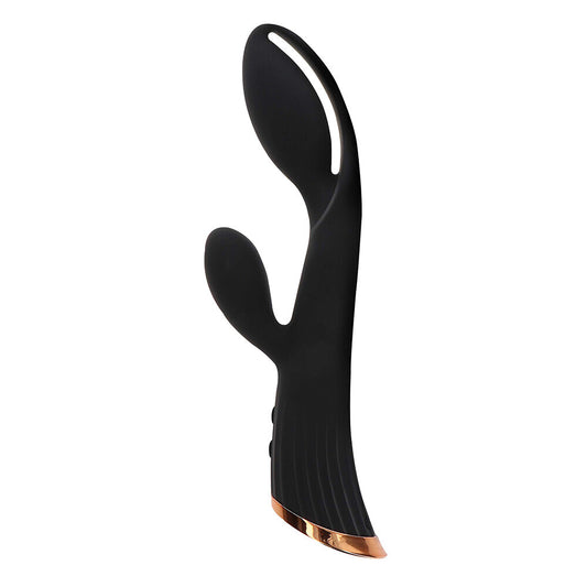 ivy cassia xtra intense vibrator from toyjoy, purple silicone with clitoral stimulator.