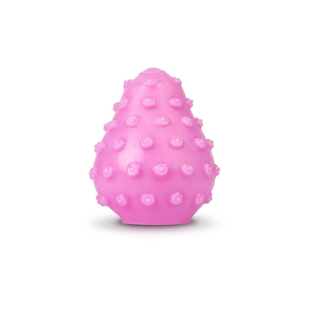Pink GEgg masturbator from G Vibe: a textured silicone delight for solo play.