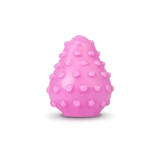 Pink GEgg masturbator from G Vibe: a textured silicone delight for solo play.