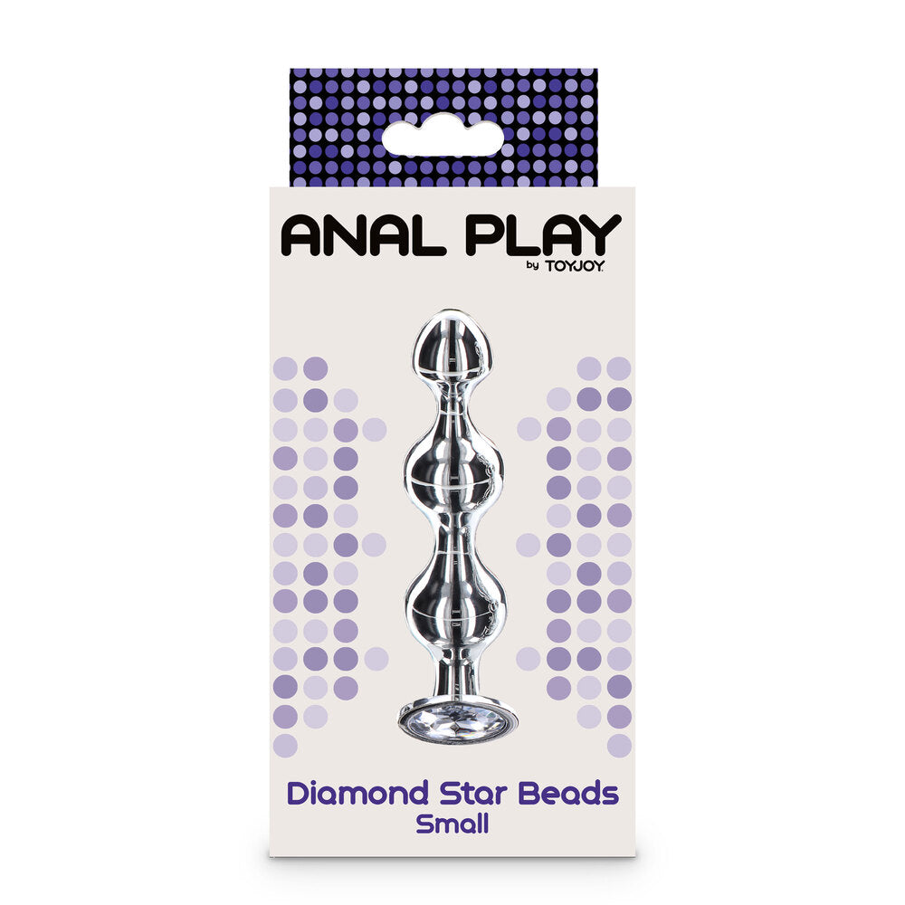 Diamond star anal beads from Toy Joy, small size with a smooth finish.
