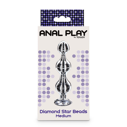 Toy Joy Diamond Star anal beads, medium size, shimmering and ready for pleasure.
