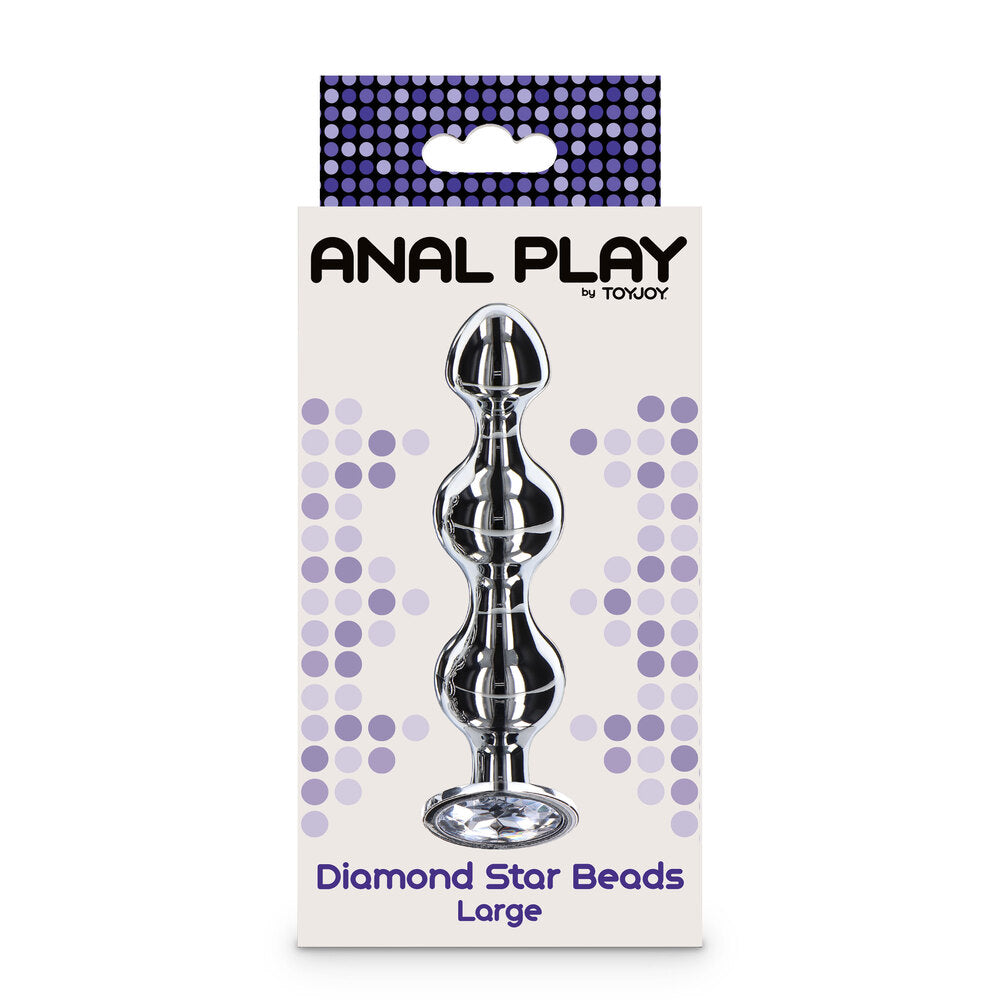 Large diamond star anal beads from Toy Joy, perfect for playful exploration and pleasure.
