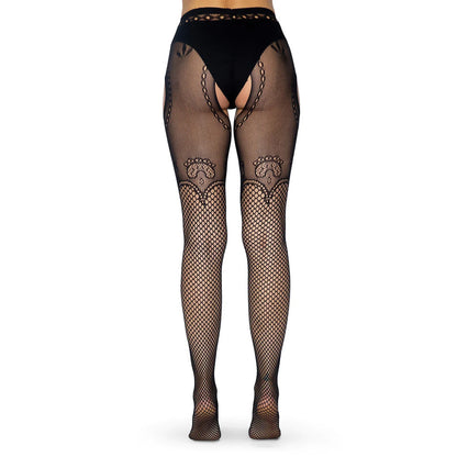 black duchess lace suspender tights by leg avenue, for a stylish stockings look.
