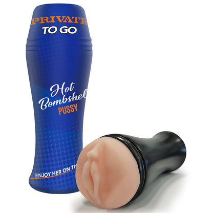 Private hot bombshell pussy to go masturbator, flesh-toned, for discreet personal pleasure, realistic texture.