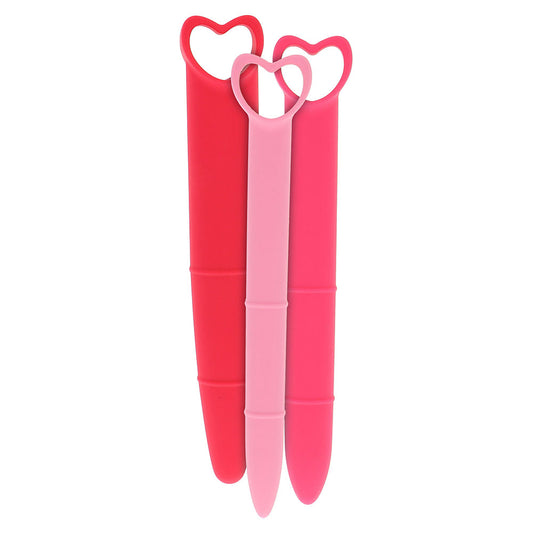 Silicone vaginal dilators in graduating sizes for intimate health and kegel exercise support.