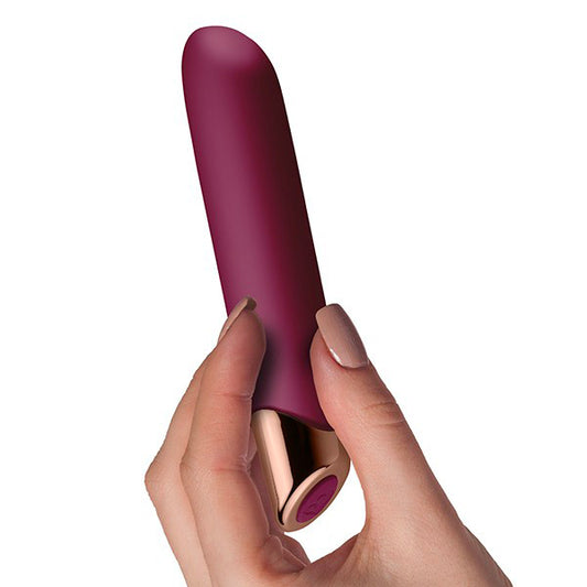 Burgundy rechargeable vibrator by Rocks Off, smooth finish, for pleasurable intimate use.
