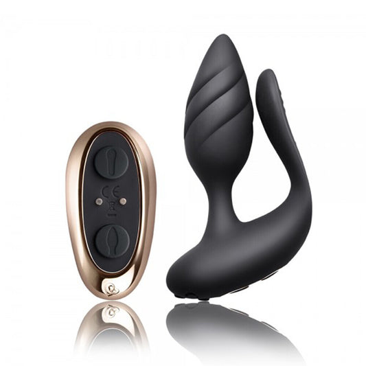 black couples vibrator with remote control for g-spot stimulation, designed by rocks off