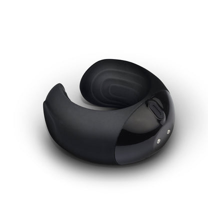 Black vibrating rocks off echo masturbator with textured interior, designed for solo male pleasure.