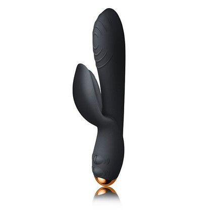 Rocks Off Everygirl black rechargeable rabbit vibrator, a sleek and stylish adult toy.