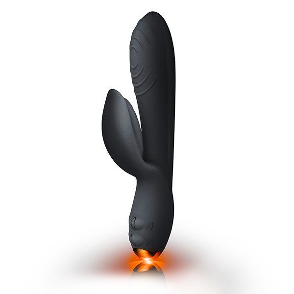 Everygirl black rechargeable rabbit vibrator, a sleek and sensual pleasure toy from Rocks Off.