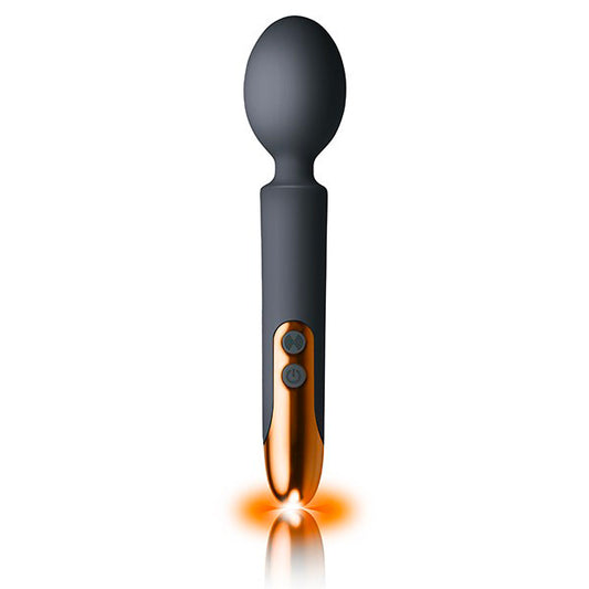 Rocks Off Oriel play wand in black with smooth, ergonomic design for pleasure.