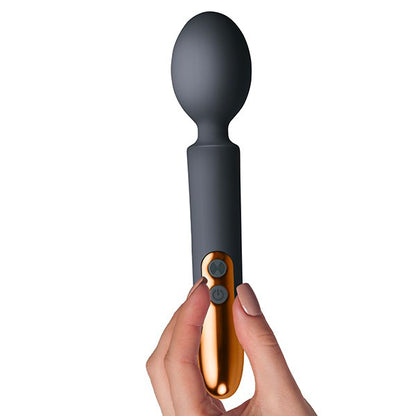 rechargeable black oriel play wand by rocks off ltd, sleek ergonomic design for pleasure