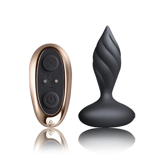 Black vibrating butt plug from Rocks Off Petite Sensations range, designed for pleasure.