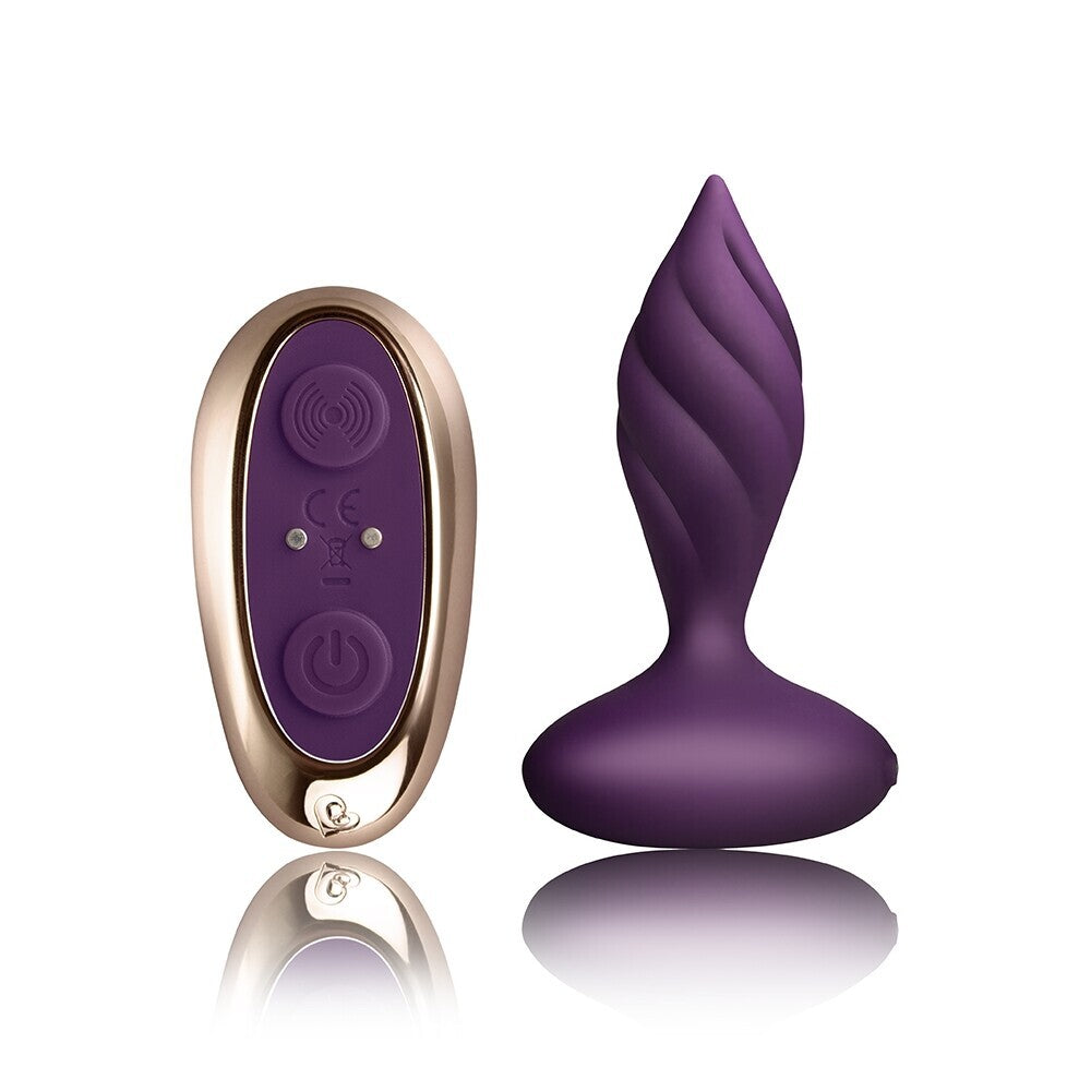 Purple vibrating butt plug with a smooth, rounded shape, perfect for pleasurable sensations.