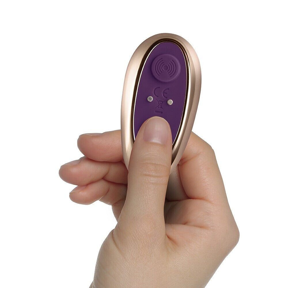 Purple vibrating butt plug from Rocks Off, designed for petite sensations and intimate pleasure.