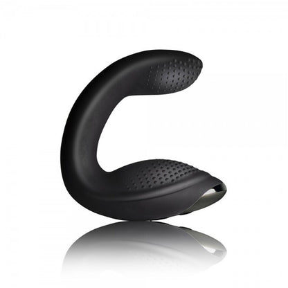Black, ergonomic prostate massager by Rocks Off, designed for intense pleasure and rectal stimulation.