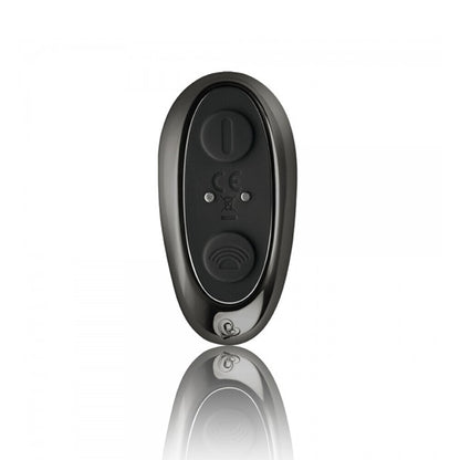 Black silicone prostate massager vibrator with ergonomic curved design for intense pleasure.