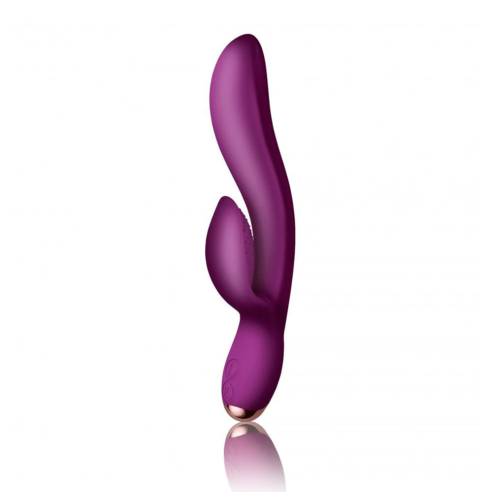 Fuchsia clitoral vibrator by rocks off, a smooth and contoured pleasure toy for solo use.