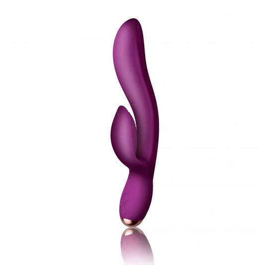 Fuchsia clitoral vibrator by rocks off, a smooth and contoured pleasure toy for solo use.