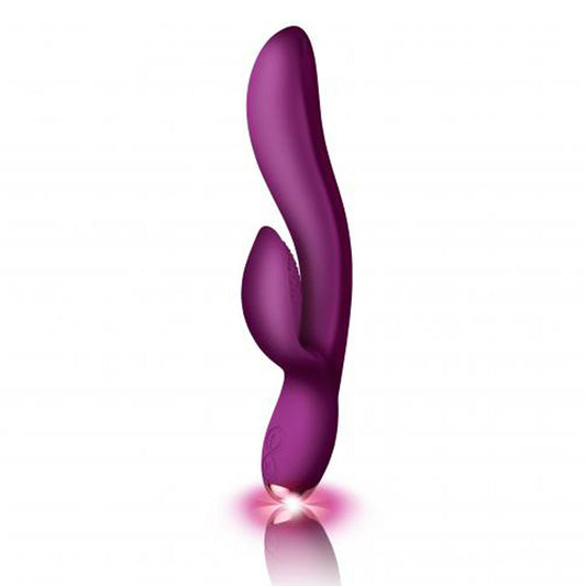 Fuchsia clitoral vibrator by Rocks Off, made of smooth silicone with ergonomic curves