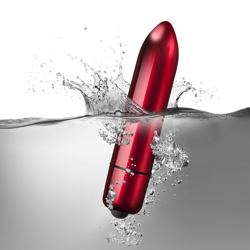 Rocks Off Red Alert bullet vibrator, 120mm, glossy red finish for intimate use