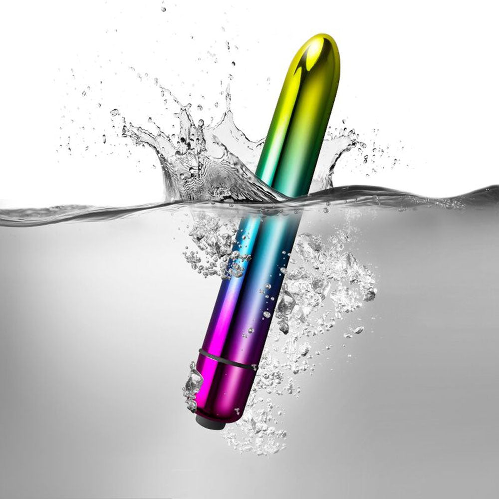Rocks Off Prism vibrator in a rainbow of colours with a smooth, sleek finish.
