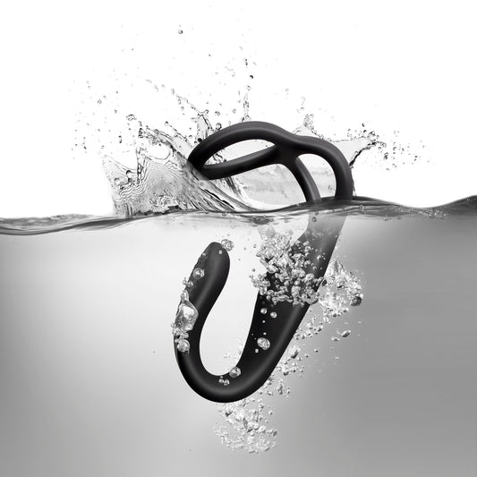 TheVibe black dual-ended strapless strap-on; wearable, pleasure-focused sex toy from Rocks Off.